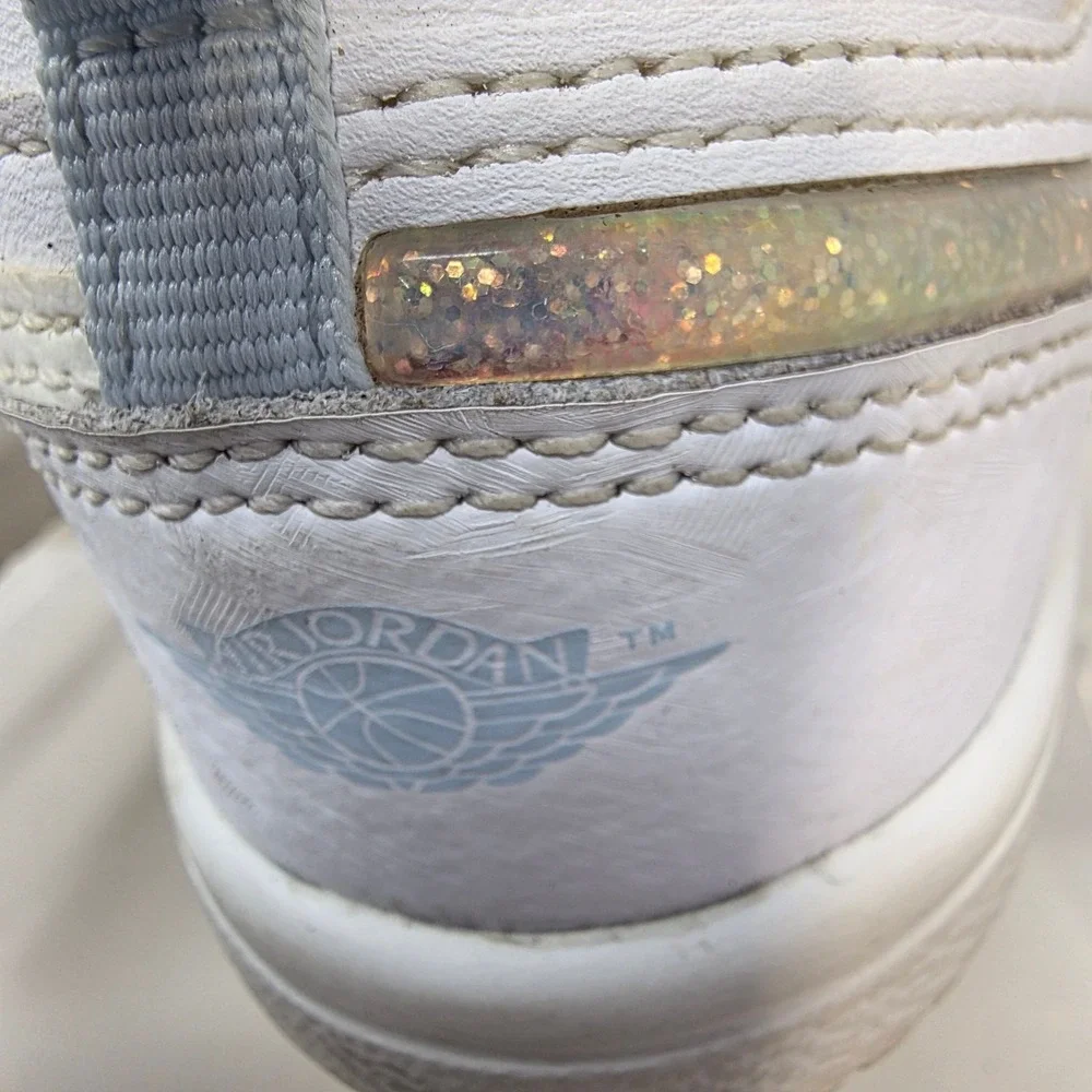 Jordan 1 Low Alt Toddler 8C White Iridescent Glitter FQ9114-100 Fair Condition